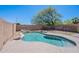 Backyard pool with rock features at 3233 E Sequoia Dr, Phoenix, AZ 85050