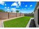 Spacious backyard featuring artificial grass and block wall fencing at 338 W Taro Ln, Phoenix, AZ 85027