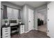Bedroom featuring small vanity, window, and stylish gray-toned decor at 3730 S Chaparral Rd, Apache Junction, AZ 85119