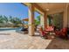 Outdoor patio with comfortable seating and a view of the pool at 5226 S Fairchild Ln, Chandler, AZ 85249