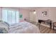 Relaxing bedroom with cozy bed, soft lighting, and sliding glass door to patio at 6626 N Majorca E Way, Phoenix, AZ 85016