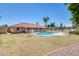 Backyard with a fenced pool, grassy area, and lush landscaping at 8907 N 85Th Way, Scottsdale, AZ 85258