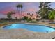 A beautifully maintained pool surrounded by palm trees offers a relaxing oasis at 8907 N 85Th Way, Scottsdale, AZ 85258