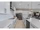 Stylish kitchen featuring white cabinets, stainless steel appliances, a large island, and tile backsplash at 14634 W Wethersfield Rd, Surprise, AZ 85379