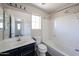 Clean bathroom with a shower-tub combination, modern fixtures, and a well-lit vanity at 15365 W Valentine St, Surprise, AZ 85379
