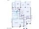 First floor plan featuring primary bedroom suite, kitchen, gathering room, den, and 2-car garage at 22543 E San Tan Blvd, Queen Creek, AZ 85142