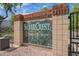Silvercrest at Treasure Canyon community sign with stone and a brick border at 24916 N 80Th Ln, Peoria, AZ 85383