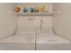 Bright laundry room with appliances and a shelf with storage at 4160 W Granada Rd, Phoenix, AZ 85009