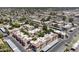 Aerial view of the community, highlighting residential buildings, green spaces, and parking areas at 520 N Stapley Dr # 253, Mesa, AZ 85203