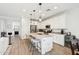 Modern kitchen with white cabinets, a large island with seating, and stainless steel appliances at 670 S Beebe St, Gilbert, AZ 85296