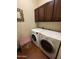 Functional laundry room with cabinets, a washing machine, and dryer for added convenience at 8180 E Shea Blvd # 1028, Scottsdale, AZ 85260
