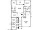 Detailed floor plan showcasing the layout of a home with kitchen, bedrooms, dining, living spaces, garage, and included dimensions at 18522 W Mohave St, Goodyear, AZ 85338