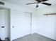 Bedroom featuring built-in closet and ceiling fan at 4124 N 81St St, Scottsdale, AZ 85251