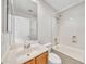 Clean bathroom featuring a single sink vanity, and shower over bathtub at 4301 N 21St St # 3, Phoenix, AZ 85016