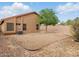 Backyard with minimal landscaping and privacy fence at 44010 W Wade Dr, Maricopa, AZ 85138