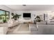 Spacious living room featuring comfortable seating, a modern entertainment center, and plenty of natural light at 5238 E Beck Ln, Scottsdale, AZ 85254
