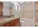 Elegant bathroom with granite countertop and unique glass block accents at 14619 E Desert Vista Trl, Scottsdale, AZ 85262