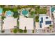 Aerial view of desert homes with back yard pools and landscaping at 3440 E Topeka Dr, Phoenix, AZ 85050