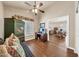 Office with hardwood floors and a desk, adjacent to the formal dining room at 3440 E Topeka Dr, Phoenix, AZ 85050