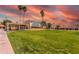 Sunland Village community center featuring an outdoor stage and well-manicured lawn at 4655 E Farmdale Ave, Mesa, AZ 85206