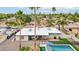 Backyard with a pool and patio, offering a perfect outdoor space for relaxation and entertainment at 5119 E Shaw Butte Dr, Scottsdale, AZ 85254