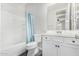 Clean bathroom featuring shower-tub combo, and modern fixtures at 10352 E Sebring Ave, Mesa, AZ 85212