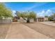 Single story house with white walls, gravel driveway, and leafy tree at 12821 N 67Th St, Scottsdale, AZ 85254