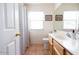 Cozy bathroom with a shower, vanity, tiled floor and natural light at 1894 E Sagebrush St, Gilbert, AZ 85296