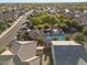 Aerial view of neighborhood pool, playground, and green space in a well-maintained community at 2868 E Binner Dr, Chandler, AZ 85225