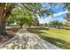 Scenic view of the community park featuring mature trees and a curved walking path at 3532 N Carhill Ave, Scottsdale, AZ 85251