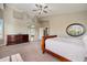 Generous primary bedroom with ensuite bath and tall ceilings at 5402 E Helena Dr, Scottsdale, AZ 85254