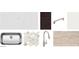 Kitchen materials featuring elegant countertops, dark wood cabinetry, stylish hardware, sink, faucet, tile flooring and backsplash at 5511 W Piedmont Rd, Laveen, AZ 85339
