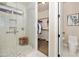 Elegant bathroom with a glass-enclosed shower, showcasing modern design and functionality at 641 W Mesquite Tree Ln, San Tan Valley, AZ 85143