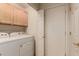 A dedicated laundry space with a washer and dryer and a door to another room at 7101 W Beardsley Rd # 1403, Glendale, AZ 85308