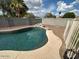 Relaxing in-ground pool with a rock waterfall feature, perfect for enjoying sunny days at 20275 N 81St Ln, Peoria, AZ 85382