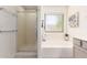 Bright bathroom with a large soaking tub and separate shower at 280 W Sheffield Ave, Gilbert, AZ 85233