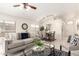 Bright living area featuring neutral tones, tile flooring, and modern track lighting at 280 W Sheffield Ave, Gilbert, AZ 85233
