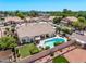 A home with a backyard including a refreshing pool, covered patio, well-maintained lawn, and RV at 7648 W Mauna Loa Ln, Peoria, AZ 85381