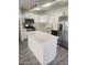 Modern kitchen with white cabinets, stainless steel appliances, island, and stylish lighting at 138 E Monte Way, Phoenix, AZ 85042