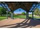 Stunning view from the gazebo, showcasing the lush green lawn and well-maintained landscape at 15416 W Valentine St, Surprise, AZ 85379