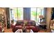 The living room has comfortable seating and large windows overlooking a beautifully landscaped backyard at 18177 W Tasha Dr, Surprise, AZ 85388