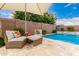 Inviting outdoor living space featuring patio furniture and a refreshing swimming pool at 20256 E Canary Ct, Queen Creek, AZ 85142