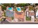Bird's eye view displaying the home with a beautiful pool and landscaped surroundings at 5415 E Juniper Ave, Scottsdale, AZ 85254