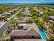 Bird's-eye view of desert neighborhood featuring tile roof homes and mature trees in a well-planned community at 6996 E Mighty Saguaro Way, Scottsdale, AZ 85266