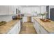 Lovely kitchen featuring white cabinets, stainless steel appliances, granite countertops, and updated light fixtures at 8728 E Monte Vista Rd, Scottsdale, AZ 85257