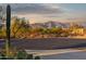 Beautiful desert landscape view of mountains with scenic vegetation and paved road at 10109 E Trailhead Ct, Gold Canyon, AZ 85118