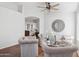 Open living room with ceiling fan and ample seating at 10109 E Trailhead Ct, Gold Canyon, AZ 85118