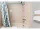 Bathroom shower and tub with a shower curtain at 126 E Mclellan Rd, Mesa, AZ 85201