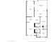 Simple black and white floor plan showing layout of home with garage, kitchen, bedrooms, and screened porch at 13424 N Emberwood Dr, Sun City, AZ 85351