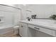 Modern bathroom featuring a well-lit vanity with ample counter space and a shower-tub combo at 18492 E Donato Dr, Gold Canyon, AZ 85118